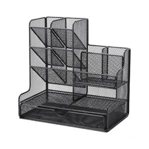 Large Capacity Desk Pen Organisers with Drawer Multifunction Pen Cup Space Saving for Office Desk Storage Management