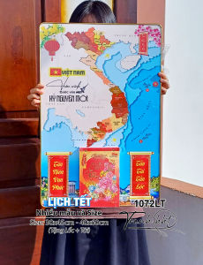 Lịch bản đồ việt nam Lịch Tết bản đồ 34 tỉnh bản đồ Việt Nam Lịch Tết 2026 Đốc Lịch Tết Lịch bloc 1072LT