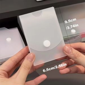 INNEED Transparent Desktop Storage Box Frosted Dustproof Card Storage Box Ins Horizontal or Vertical Mini Organizing Box For Cards Stickers