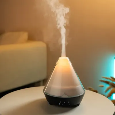 Young Living Volcano 3D Flame Aromatherapy Diffuser - Realistic Flickering Flame Ultrasonic Cool Mist Humidifier