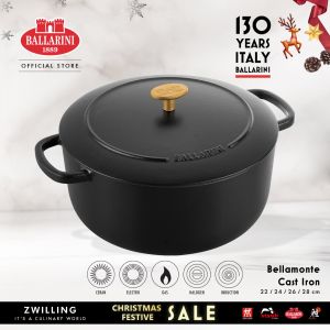 BALLARINI Bellamonte Cast Iron Round Cocotte 22cm/24cm/26cm/28cm