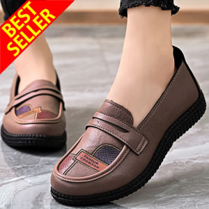QINGSHUI Sepatu Wanita Kerja Kasual Hitam.Flatshoes Slip On Wanita.sepatu nyaman anak perempuan Cewek