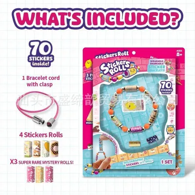 STICKI Rolls Sticki Book - The Original Wearable Shareable Toy Sticker Bracelet + Collection Book | Includes 120Stickers | Over 1000 Fun Sticker Designs to Collect! EF
