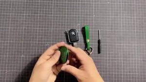 Motorcycle Key Case Pu Leather Handmade Key Cover For Kawasaki Ninja 250 Z250 ER6N Key Chain Buckle Accessories