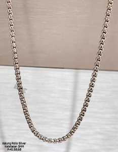 Kalung titanium polos Rollo Pria-Wanita Anti Karat Anti Luntur