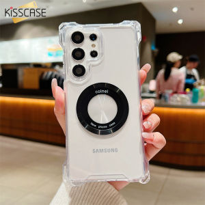 KISSCASE Transparent Magsafe Phone Case For Samsung Galaxy S24 Ultra S23 Plus S22 Ultra A53 A34 A15 A33 5G Four Corner Anti-drop Case Leakage Lable Logo Hole Shockproof Clear Back Cover