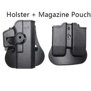 Tactical Right Hand Holster for Glock Waist Belt Holsters Case with Double Belt Waist Holster Clip Pouch