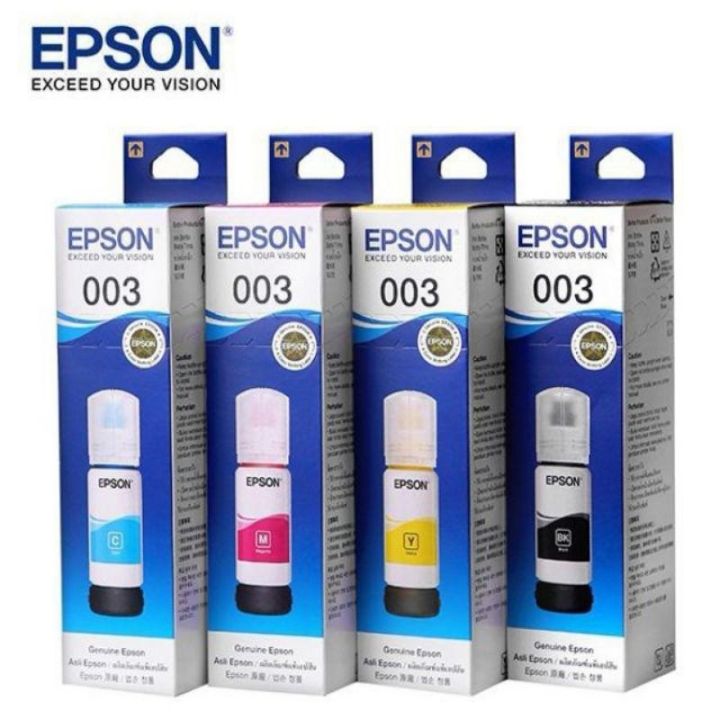 Color Printer Ink Set Original Epson 003 Ink Black / Cyan / Magenta / Yellow / SET L3110 ...
