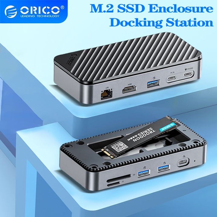 ORICO HUB Docking Station With M.2 SSD Enclosure USB C 10Gbps PD 100W ...