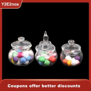 【Y2E2noa】 1:12 Dollhouse Mini Glass Jar Candy Bottle Storage Tank Tiny Vial Kitchen Decor