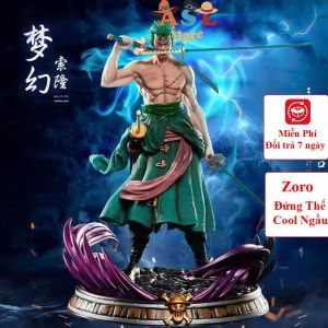 Mô Hình One Piece Mô hình Zoro đứng cool ngầu 2 đầu 3 kiếm 3 haki ASL Shop Mô Hình đồ chơi Figure One Piece