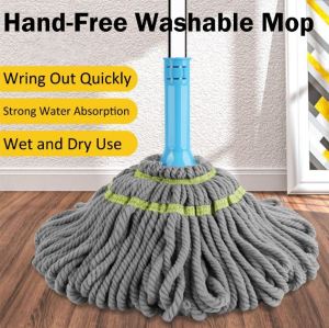 Mop Head Self Squeeze Mop Self-Wringing Mop Compatible with Microfiber Spin Mop - Amazone