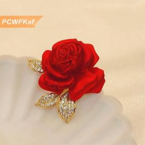 【PCWFKef】 Khí chất màu đỏ tăng Trâm cao cấp phù hợp với phụ kiện pins thiết kế trâm cài