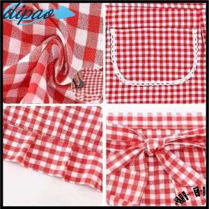 【dipao】 Apron Square Check Half Waist Apron Cotton Material Stain Resistant Breathable Home Cooking Work Clothes Kitchen Accessories