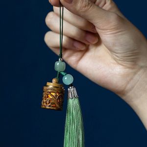 DÂY TREO  TÚI HƯƠNG CÓ ĐÈN GỖ ĐÀN HƯƠNG PHONG THỦY ĐỂ GẮN ĐIỆN THOẠI  XE HƠI