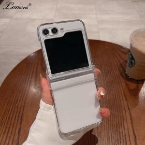 Transparent Acrylic Hard Case for Samsung Galaxy Z Flip 6 5 4 3 Hinge Full Protector Clear Shockproof Cover for Samsung ZFlip6