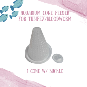 AQUARIUM CONE FEEDER FOR TUBIFEX/ BLOODWORM WITH SUCTION CUP