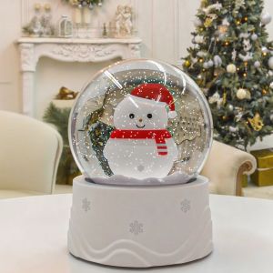 【LED Ambience】Colorful Life K13 Snowman Crystal Ball - Charging Christmas Nightlight Perfect Gift for Home Decor