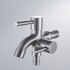 MANUYAMA Two Way Faucet 304 Stainless Steel Heavy Duty Dual Outlet Water Tap for Washing Machine Kitchen Bathroom Universal