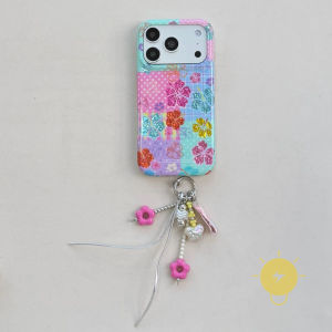 For iPhone 17 Pro Max Case TPU Grid Chain Phone Case For 16 15 Cover Aesthetic Korean Cute