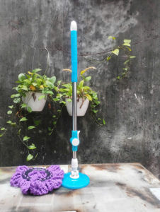 Cây Lau Nhà Xoay 360 Độ G-01 - Dài 125cm Mâm Nhựa  đi kèm bông lau  Khóa Gạt lên Xuống