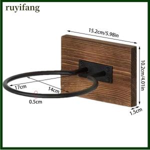 ruyifang ลูกบาสเก็ตบอลติดผนังที่วางบอลติดผนังที่วางลูกบอลโลหะไม้ชั้นเก็บของติดผนัง