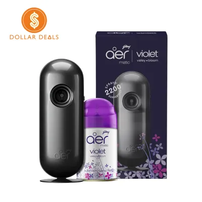 Godrej aer Matic Kit (hine + 1 Refill) - Automatic Room Fresheners with Flexi Control Spray|Voliet Vally Bloom