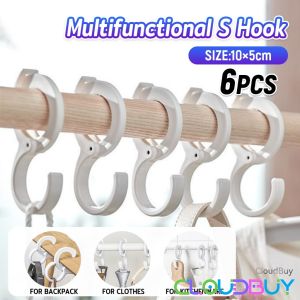 C.B.【Ready in Stock】 6Pcs Multifunctional S-type Hanging Hook Plastic Hook for Kitchen/Bathroom/Toilet