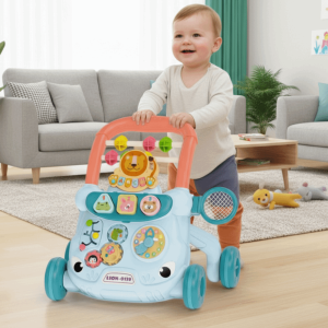 SUGAR PLUMGUI Sliding Baby Walker Trolley Anti Rollover Cartoon Musical Baby Push Walker Puzzle Toys Music Lights Walking Toy Early Education