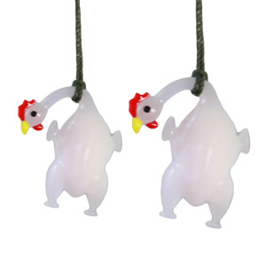 Light Sensitive Roast Duck Chicken Shape Auto Mirror Charm Creative Vehicle Decoration Novelty Gift Suitable For Drivers