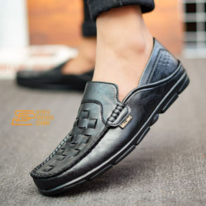 Sepatu Pantofel Kulit Formal Fashion Mewah Pernikahan Slip On Import Bustong Kerja Loafers