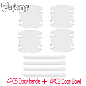 Car Door Handle Bowl Scratch Protective Transparent Stickers Silicon Rearview Mirror Anti-collision Protection Strip
