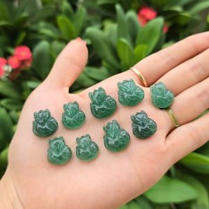 Q92 Mặt hồ ly Thạch Anh Dâu Xanh ôm kim tiền - móc vàng 10k cho Mộc và Hỏa - Phong Thủy TUDO