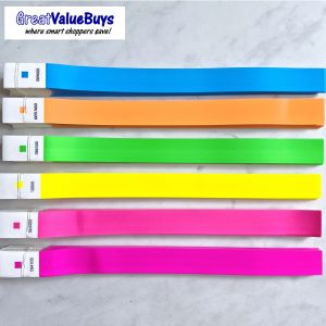 SG 20pc Wristband with Serial Number Waterproof Fluorescent Event Tyvek VIP Security Admission Entry