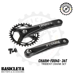 Square Tapered Bike Crankset 1x MTB 34T 170MM Trident Charm 34T Bicycle Chainring crankset 104 BCD Narrow Wide Bike