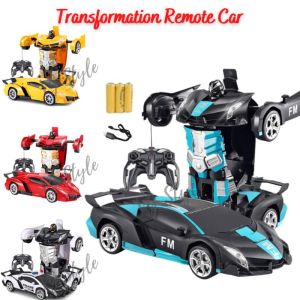 Malaysia Robot Car Remote Control 2 in 1 Sports Transformer Car Model Deformation Car Kereta Kontrol Mainan