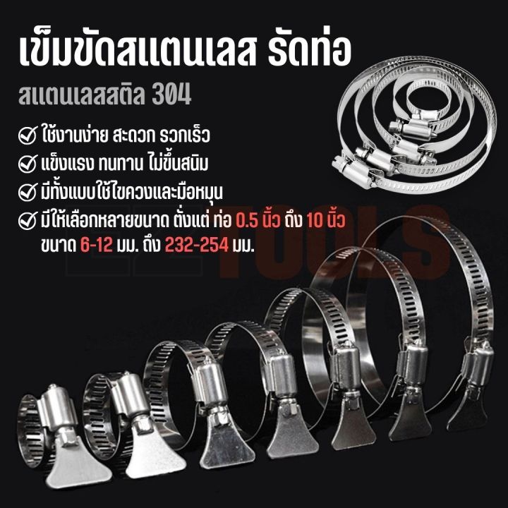 เข็มขัดสแตนเลสรัดท่อ SUS304 สำหรับงานอุตสาหกรรม