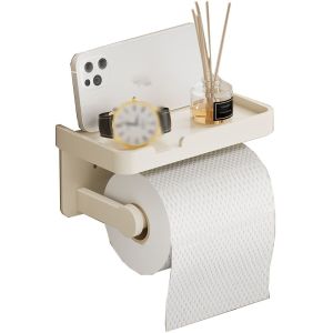 JEHUA Aluminum Alloy Toilet Paper Holder Wall-Mounted Rustproof Paper Roll Storage Shelf Easy To Install No Drilling Tissue Rack Bathroom