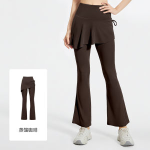 กางเกงกีฬาขายาวพิลาทิสเอวสูงกางเกงโยคะย่นสำหรับผู้หญิงมาใหม่พร้อมเอฟเฟคกระชับสัดส่วนในตัว