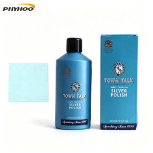 PHYHOO 250ml Silver Jewellery Cleaning Liquid Anti Tarnish Cleaner with Polishing Cloth