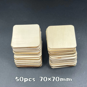 100PCS/SET 50MM/70MM/80MM Unfinished Wood Cutouts Square Wooden Pieces Blank Wooden For Crafts Paint