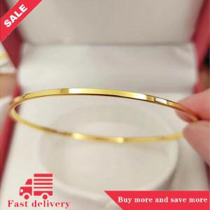 [COD] Titanium Steel Simple Plain Circle Thin Bangle For Women Vintage Bracelet Jewelry Pary Gift