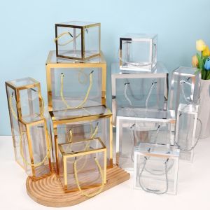 Hộp nhựa PVC có quai xách trong suốt ép nhiệt nhiều cỡ dùng làm quà lưu niệm hộp đựng quà tặng S1200