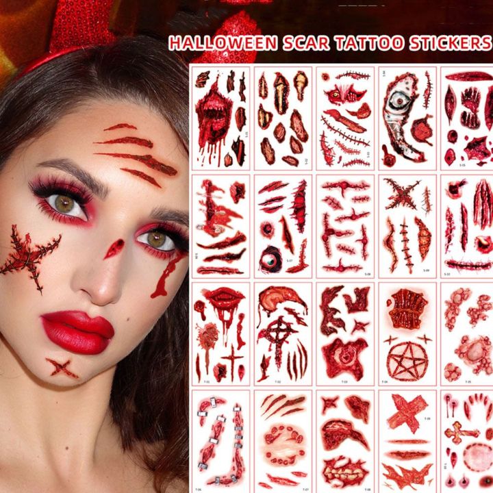 AUTISTIC Funny DIY Waterproof Fake Tattoo Halloween Decoration Wound ...