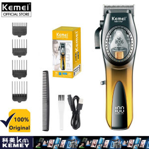 Kemei KM-1767 Professional Hair Clipper for Men LCD Magnetic Motor Hair Trimmer 9000RPM Electric Original Barber Razor