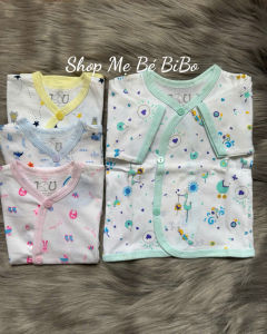 Áo cho bé sơ sinh cài xéo dễ mặc chất vải cotton rất mịn và  mềm thoáng mát_hoatiet JOu