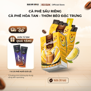 [MUA 2 TẶNG 1] Cà Phê Sầu Riêng Cappuccino Hòa Tan – Hộp 160gr (10 Gói) - Cafe Hòa Tan Durikopi Ban Me Gold