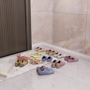 Shoe Cabinet European Style Slim 17/24cm Tumbler Shoe Rack Against The Wall With Non-perforated Solid Wood Leg Shoe