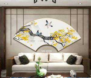 [NEW]- Mẫu tranh quạt " Mã đáo thành công"  tranh tráng gương 5D tranh phong thủy tranh trang trí nhà cửa.