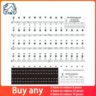 88/61/54/49 Stic Piano Stickers For Keyboard Sticker Organ Label Transparent Detachable Music Decal